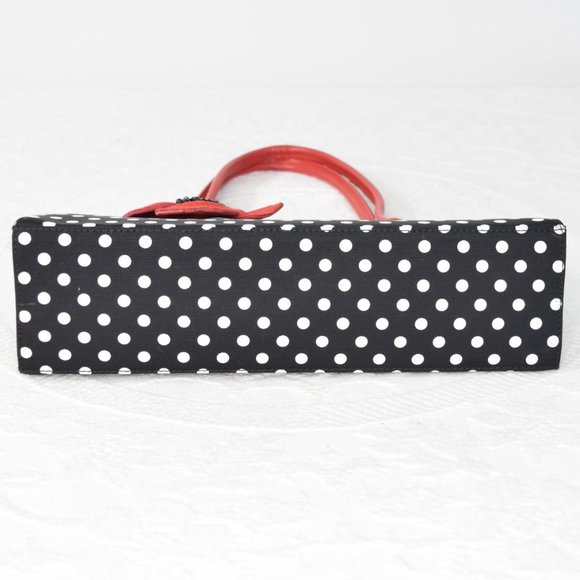 Ramon Tenza Poppy Polka Dot Black White Red Beaded Purse Handbag w/ Dust Bag EUC - Picture 6 of 13